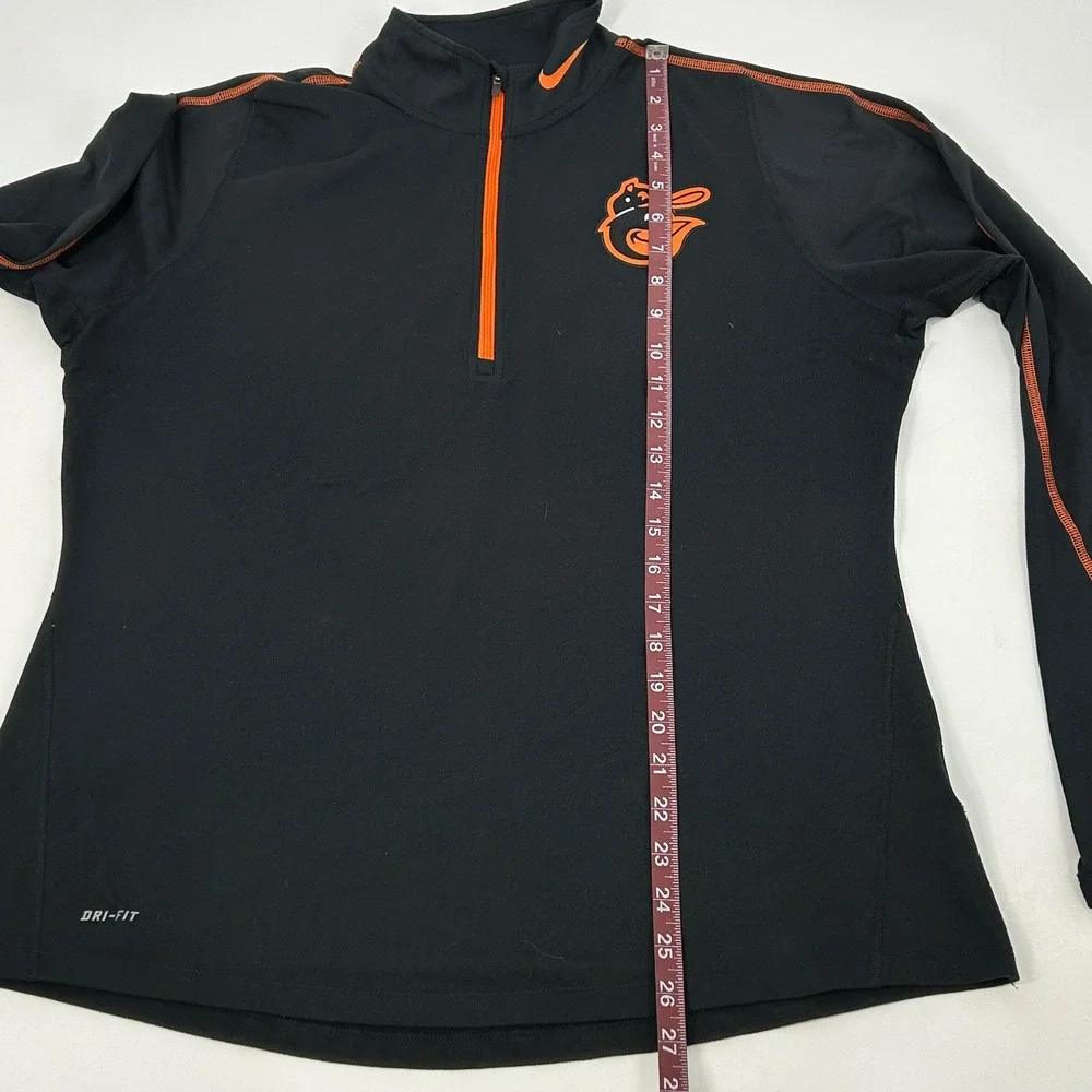 Baltimore‎ Orioles Pullover Womens XL Black Nike Dri-FIT Cooperstown 1/4 Zip MLB